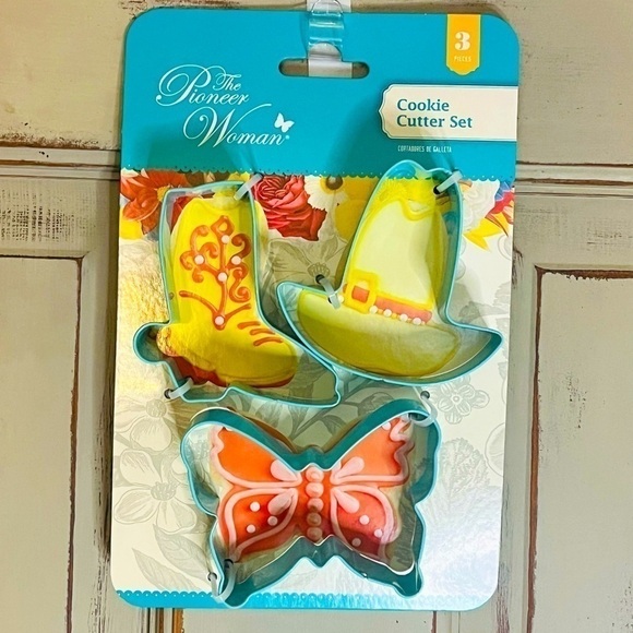 Pioneer Women NIP Cowboy Western boots hat butterfly cookie cutter set - Picture 1 of 2
